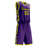 Custom Purple Neon Yellow Pattern Basketball Jersey