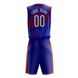 Custom Blue Red Pattern Basketball Jersey