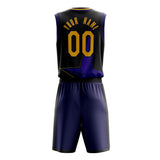 Custom Black Purple Pattern Basketball Jersey