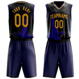 Custom Black Purple Pattern Basketball Jersey BS03240809XF052