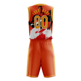 Custom Orange White Pattern Basketball Jersey