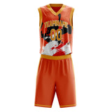 Custom Orange White Pattern Basketball Jersey