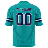 Custom Aqua Navy Solid Colour Football Jersey