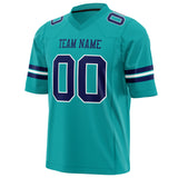 Custom Aqua Navy Solid Colour Football Jersey