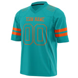 Custom Aqua Orange Solid Colour Football Jersey