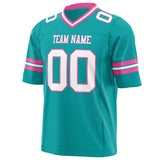 Custom Aqua White Solid Colour Football Jersey