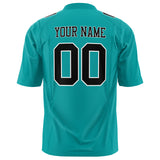 Custom Aqua Black Solid Colour Football Jersey