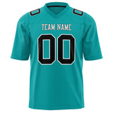 Custom Aqua Black Solid Colour Football Jersey