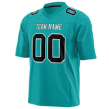 Custom Aqua Black Solid Colour Football Jersey