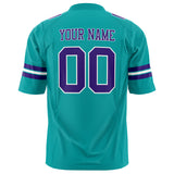 Custom Aqua Purple Solid Colour Football Jersey