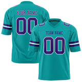 Custom Aqua Purple Solid Colour Football Jersey