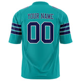 Custom Aqua Navy Solid Colour Football Jersey