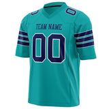 Custom Aqua Navy Solid Colour Football Jersey