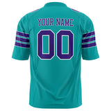 Custom Aqua Purple Solid Colour Football Jersey