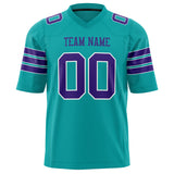 Custom Aqua Purple Solid Colour Football Jersey