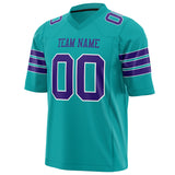 Custom Aqua Purple Solid Colour Football Jersey