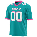 Custom Aqua White Solid Colour Football Jersey