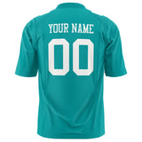 Custom Aqua White Solid Colour Football Jersey