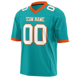 Custom Aqua White Solid Colour Football Jersey