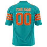 Custom Aqua Orange Solid Colour Football Jersey