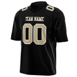 Custom Black Cream Solid Colour Football Jersey