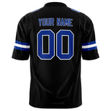 Custom Black Royal Solid Colour Football Jersey