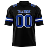 Custom Black Royal Solid Colour Football Jersey