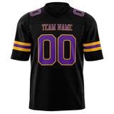 Custom Black Purple Solid Colour Football Jersey