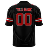 Custom Black Red Solid Colour Football Jersey