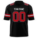 Custom Black Red Solid Colour Football Jersey