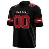 Custom Black Red Solid Colour Football Jersey