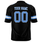 Custom Black Light Blue Solid Colour Football Jersey