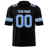 Custom Black Light Blue Solid Colour Football Jersey