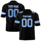 Custom Black Light Blue Solid Colour Football Jersey