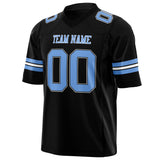 Custom Black Light Blue Solid Colour Football Jersey