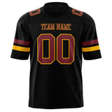 Custom Black Maroon Solid Colour Football Jersey