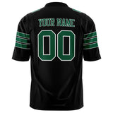 Custom Black Kelly Green Solid Colour Football Jersey