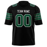 Custom Black Kelly Green Solid Colour Football Jersey