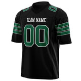 Custom Black Kelly Green Solid Colour Football Jersey