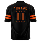 Custom Black Orange Solid Colour Football Jersey