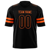 Custom Black Orange Solid Colour Football Jersey