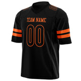 Custom Black Orange Solid Colour Football Jersey