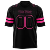 Custom Black Pink Solid Colour Football Jersey