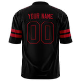 Custom Black Red Solid Colour Football Jersey