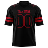 Custom Black Red Solid Colour Football Jersey