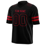 Custom Black Red Solid Colour Football Jersey