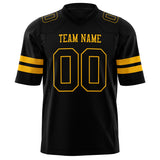 Custom Black Gold Solid Colour Football Jersey