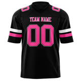 Custom Black Pink Solid Colour Football Jersey