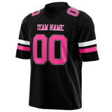 Custom Black Pink Solid Colour Football Jersey