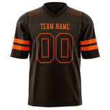 Custom Black Orange Solid Colour Football Jersey